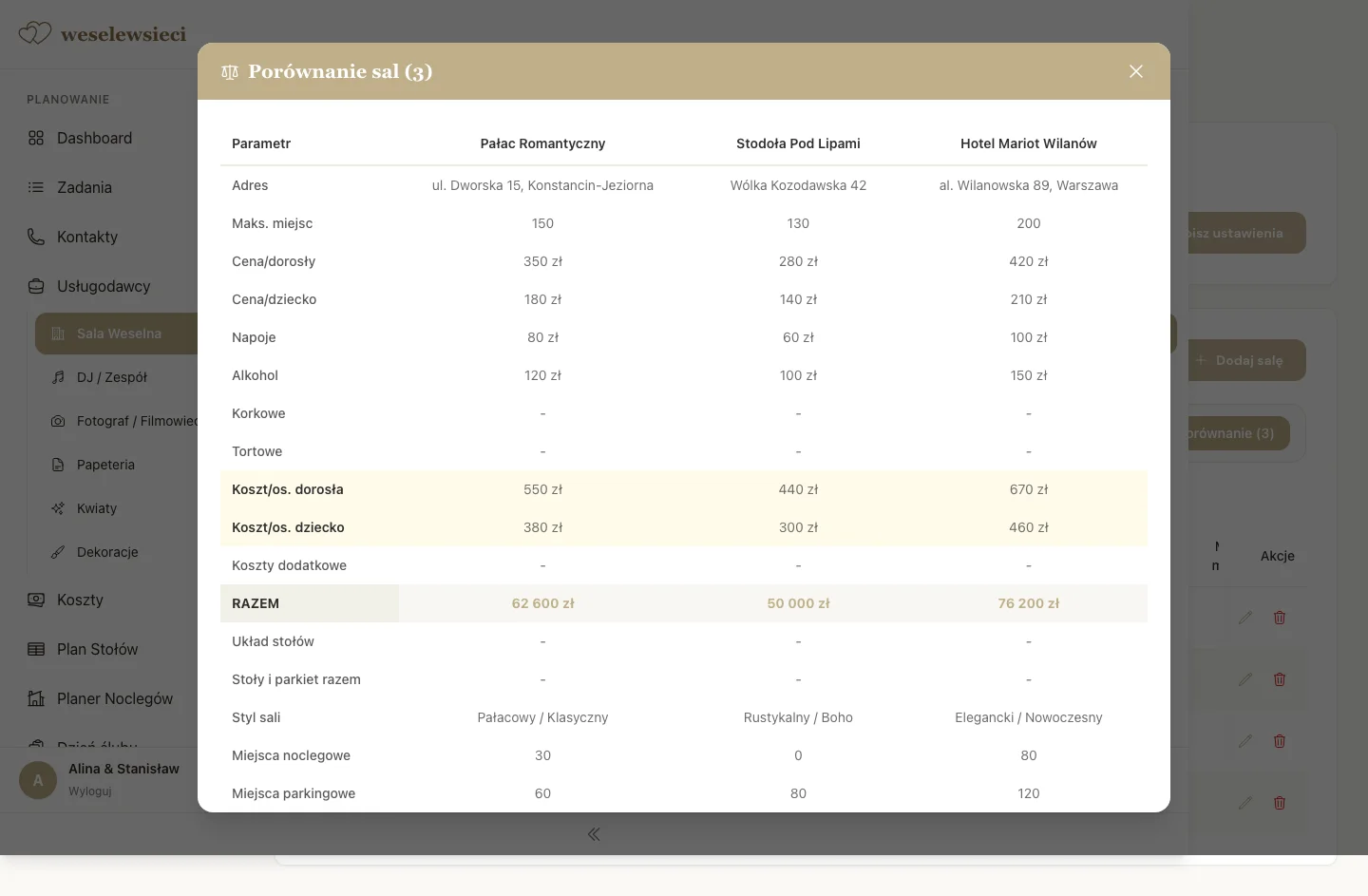 Porównywarka usługodawców